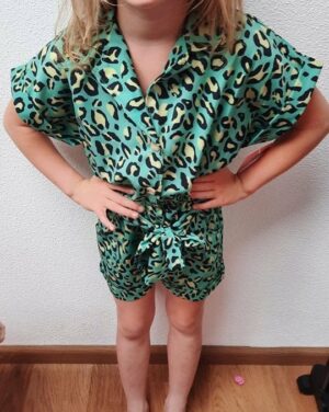 Groene panter jumpsuit