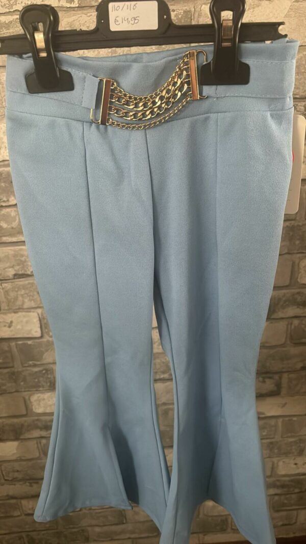 Blauwe flair broek