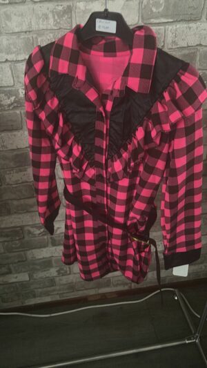 Roze geblokte jurk