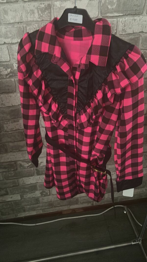 Roze geblokte jurk
