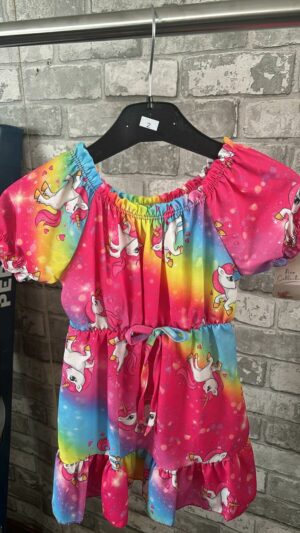Kleurrijke Unicorn jurkje