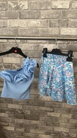 blauwe bloemen set.