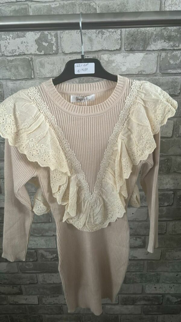 Beige jurk met ruffle