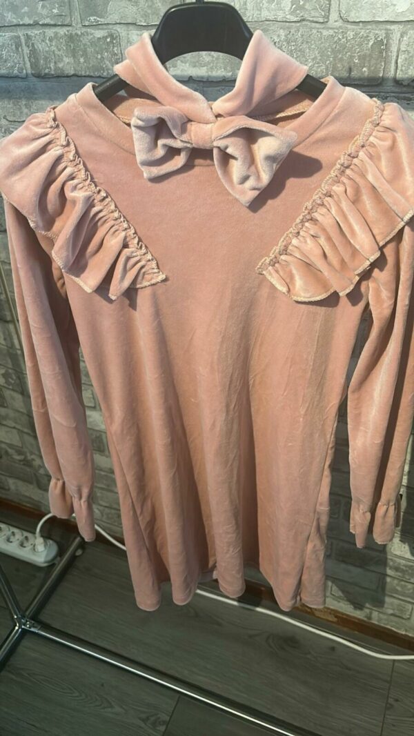 Roze ruffel jurk met haarband