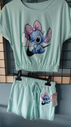 Stitch setje lime groen shirtje