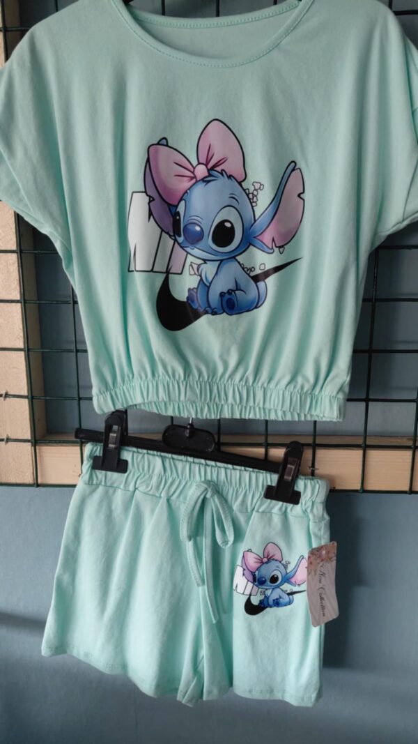 Stitch setje lime groen shirtje