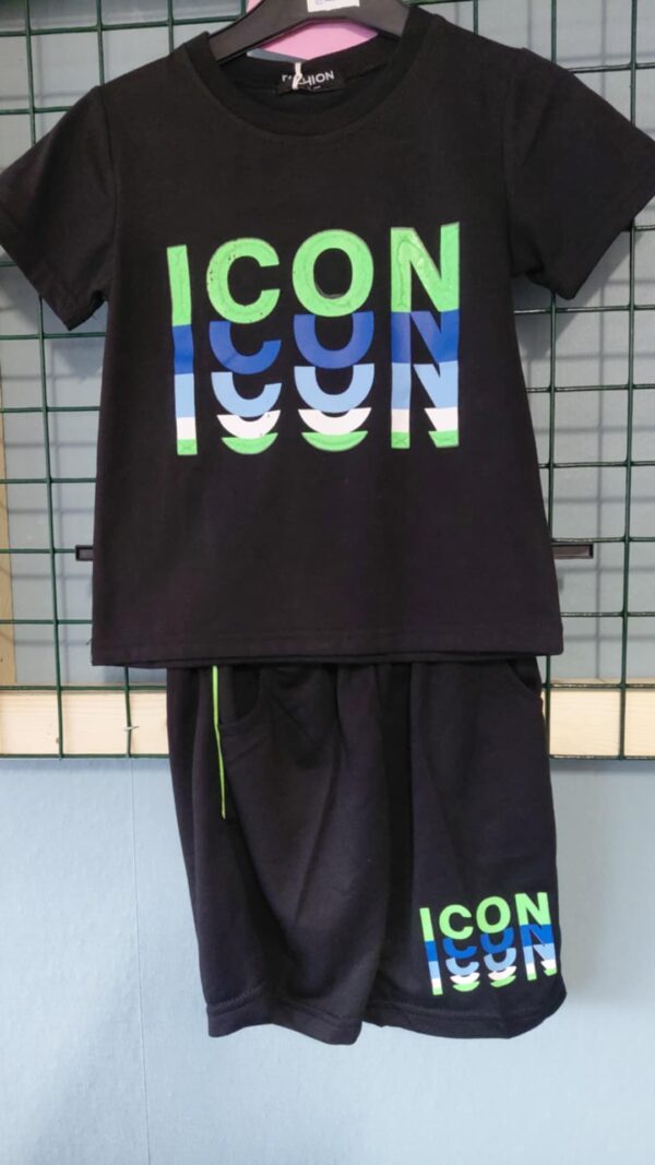 Icon set zwart met groen