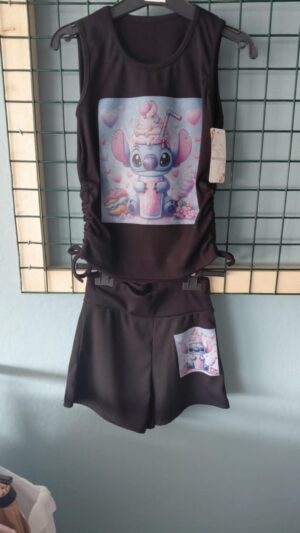 stitch setje zwart milkshake