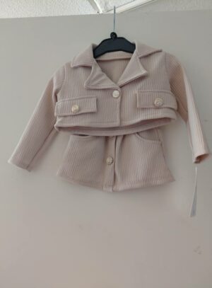 Beige ribbel setje voor meisjes ✨