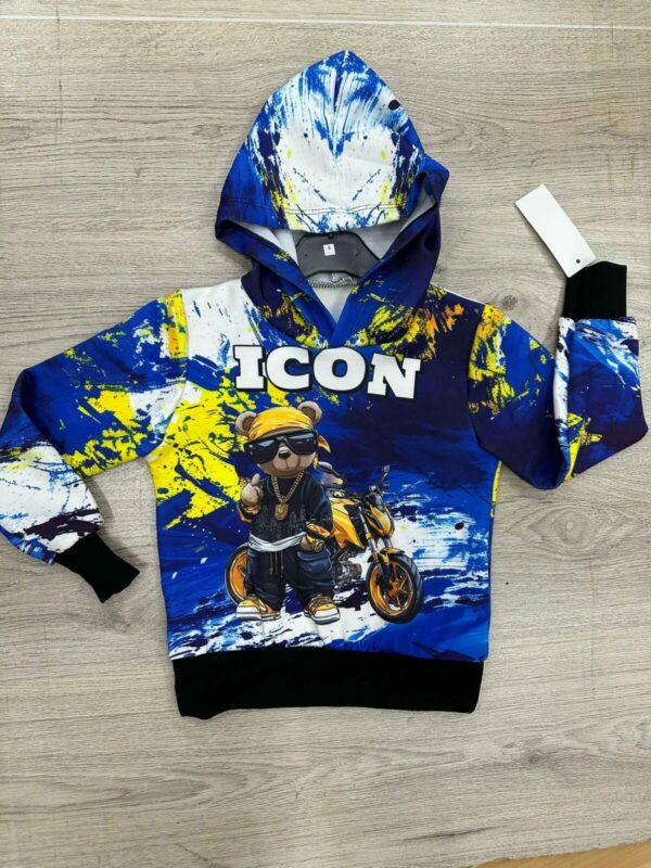Stoere ICON hoodie met motor design voor jongens